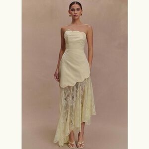Meshki Cream Strapless Maxi Dress